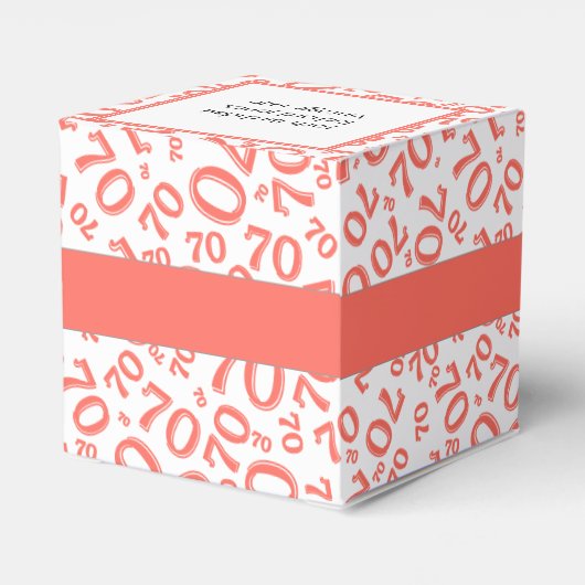 Jouw tekst 70ste verjaardag nummer Patroon Koraal/ Bedankdoosjes (Achterkant)