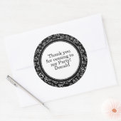Jouw tekst 85e willekeurige nummerpatroon zwart/wi ronde sticker (Envelop)