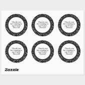 Jouw tekst 85e willekeurige nummerpatroon zwart/wi ronde sticker (Vel)