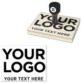 Jouw tekst Bedrijfsnaam Logo Simple Large Rubberstempel (Gestempeld)