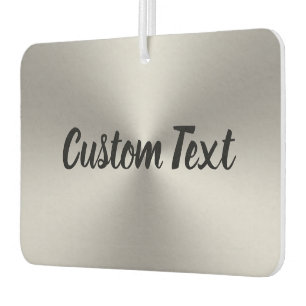 Jouw tekst Black Script Silver Brushed Metal Look Luchtverfrisser