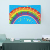 "Jouw tekst " Blue Skies Rainbow Banner (Beurs)