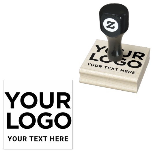 Jouw tekst Business Name Logo Simple Rubberstempel (Gestempeld)