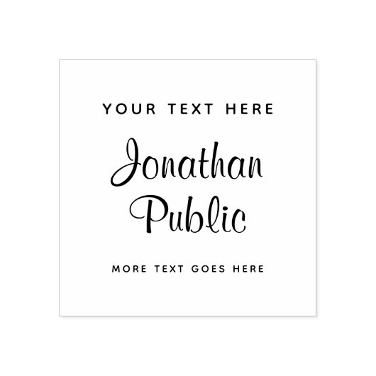Jouw tekst Calligraphed Naam Sjabloon Square Custo Rubberstempel (Afrduk)