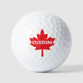 Jouw tekst Canadese rode en witte espenbladontwerp Golfballen