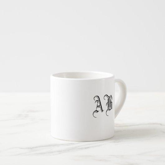 Jouw tekst Ceramic Espresso Mok Monogram Sjabloon (Voorkant rechts)