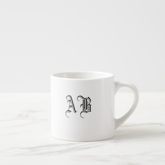 Jouw tekst Ceramic Espresso Mok Monogram Sjabloon (Rechts)