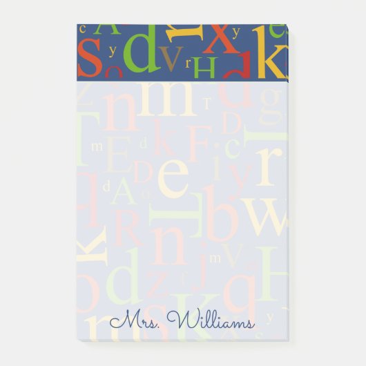 Jouw tekst | Colorful Alphabet Post-it® Notes (Voorkant)