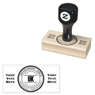 Jouw tekst Custom Logo Gedrukt Horizontaal Houten Rubberstempel