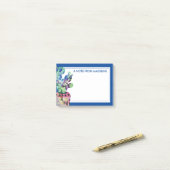 Jouw tekst | Cute Succulent Cactus Post-it® Notes (Op bureau)