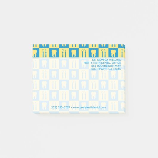 Jouw tekst | Cute Teeth Dental Office Post-it® Notes (Voorkant)