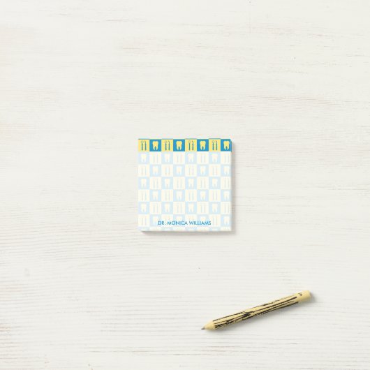 Jouw tekst | Cute Teeth Post-it® Notes (Op bureau)