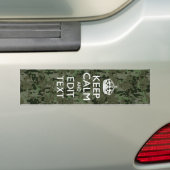Jouw Tekst Digitaal Camouflage Woodland Keep Calm Bumpersticker (Op auto)