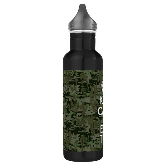 Jouw tekst Digital Camouflage Camo Keep Calm Waterfles (Links)