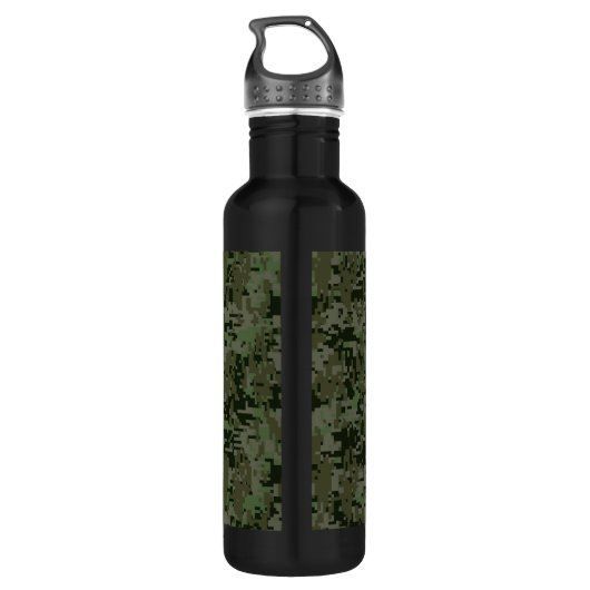 Jouw tekst Digital Camouflage Camo Keep Calm Waterfles (Achterkant)