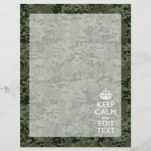 Jouw tekst Digital Camouflage Olive Green Keep Cal
