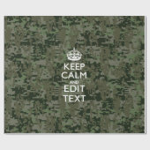 Jouw tekst Digital Camouflage Olive Green Keep Cal Cadeaupapier (Vlak)
