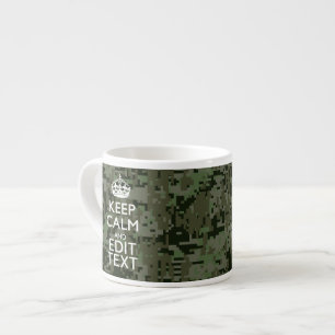 Jouw tekst Digital Camouflage Olive Green Keep Cal Espresso Kop