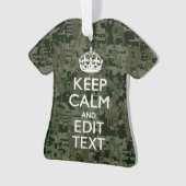 Jouw tekst Digital Camouflage Olive Green Keep Cal Ornament (voorkant)