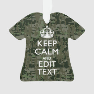Jouw tekst Digital Camouflage Olive Green Keep Cal Ornament