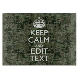 Jouw tekst Digital Camouflage Olive Green Keep Cal Snijplank