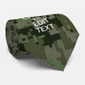 jouw tekst Digital Camouflage Olive Green Keep Cal Stropdas (Opgerold)