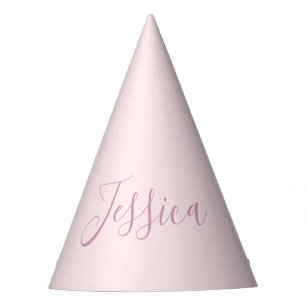Jouw tekst Elegant Script & Zacht Blush Roze Feesthoedjes