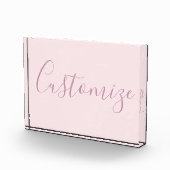 Jouw tekst | Elegant Script & Zacht Blush Roze Fotoblokken (Rechts)