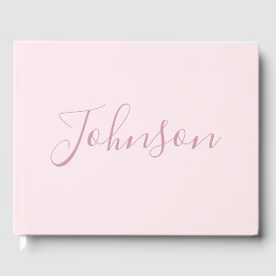 Jouw tekst   Elegant Script & Zacht Blush Roze Gastenboek