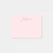 Jouw tekst | Elegant Script & Zacht Blush Roze Post-it® Notes (Voorkant)