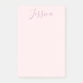 Jouw tekst | Elegant Script & Zacht Blush Roze Post-it® Notes (Voorkant)