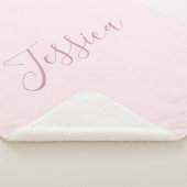 Jouw tekst | Elegant Script & Zacht Blush Roze Sherpa Deken (3/4)