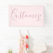 Jouw tekst | Elegant Script & Zacht Blush Roze Spandoek (Insitu)