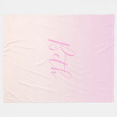 Jouw tekst | Elegant Script & Zachte Blush Roze Om Fleece Deken (Voorkant (Horizontaal))