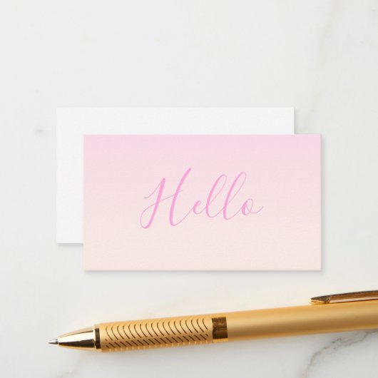 Jouw tekst | Elegant Script & Zachte Blush Roze Om Informatiekaartje (Voorkant / Achterkant in situ)