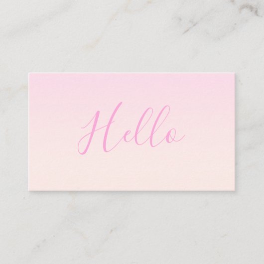 Jouw tekst | Elegant Script & Zachte Blush Roze Om Informatiekaartje (Voorkant)