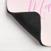 Jouw tekst | Elegant Script & Zachte Blush Roze Om Muismat (Hoek)