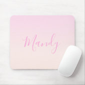 Jouw tekst | Elegant Script & Zachte Blush Roze Om Muismat (Met muis)