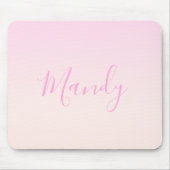 Jouw tekst | Elegant Script & Zachte Blush Roze Om Muismat (Voorkant)