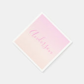 Jouw tekst | Elegant Script & Zachte Blush Roze Om Servet (Hoek)