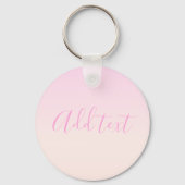Jouw tekst | Elegant Script & Zachte Blush Roze Om Sleutelhanger (Voorkant)