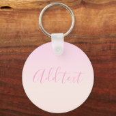 Jouw tekst | Elegant Script & Zachte Blush Roze Om Sleutelhanger (Achterkant)