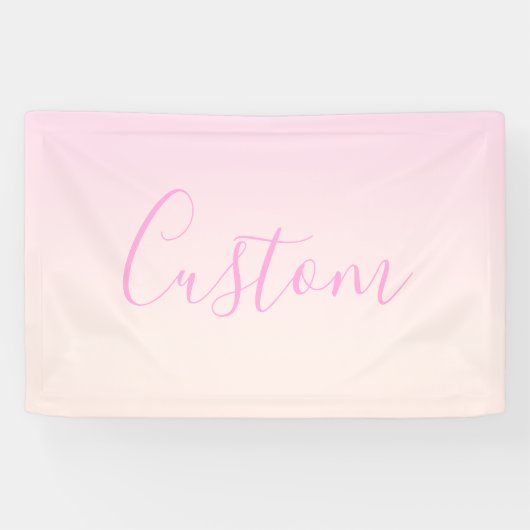 Jouw tekst | Elegant Script & Zachte Blush Roze Om Spandoek (Horizontaal)