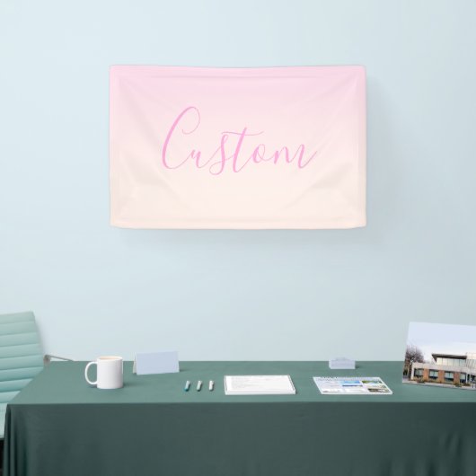 Jouw tekst | Elegant Script & Zachte Blush Roze Om Spandoek (Beurs)