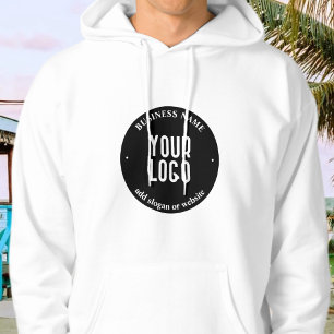 Jouw tekst en geüploade Logo Bewerkbaar zwart-wi Hoodie
