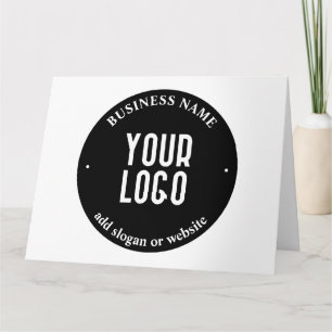 Jouw tekst en geüploade Logo   Bewerkbaar zwart-wi Kaart
