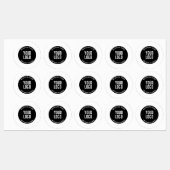 Jouw tekst en geüploade Logo | Bewerkbaar zwart-wi Labels (Vel)