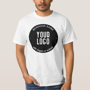 Jouw tekst en geüploade Logo Bewerkbaar zwart-wi T-shirt