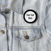 Jouw tekst Here Black Border Custom Button (In situ)