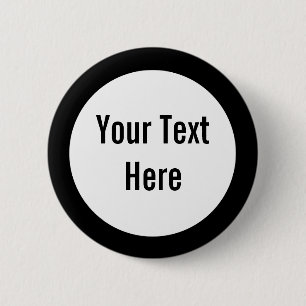 Jouw tekst Here Black Border Custom Button